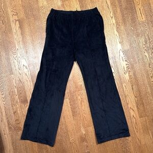 Tibi Ultrasuede Scottie Jogger Navy Blue Straight Relaxed Pants Womens Small